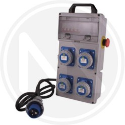 ASC PANEL FOR CONSTRUCTION SITE WITH 4 SOCKETS + EMERGENCY BUTTON MAURER PLUS