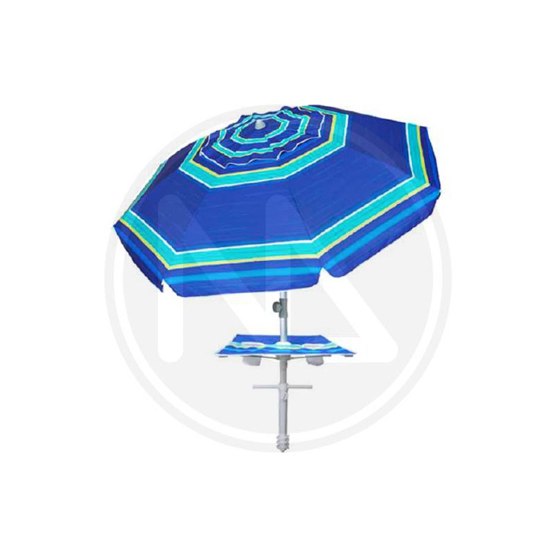 BEACH UMBRELLA POLY BLUE/ARG Ø220CM With TABLE PAPILLON
