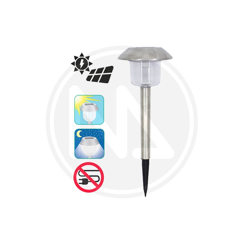 Solar lamp for garden "HELIOS INOX" papillon