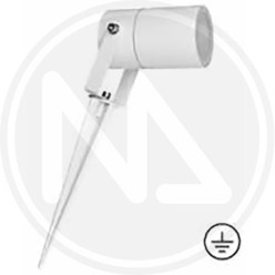 WHITE garden spotlight with stake papillon