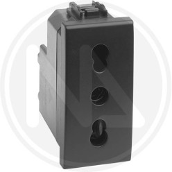 black 2P+T10/16A "delight line" 2P+T10/16A SOCKET MAURER