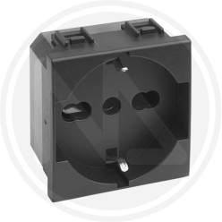 TRIVALENT SCHUKO SOCKET 2P+T10/16A BLACK MAURER