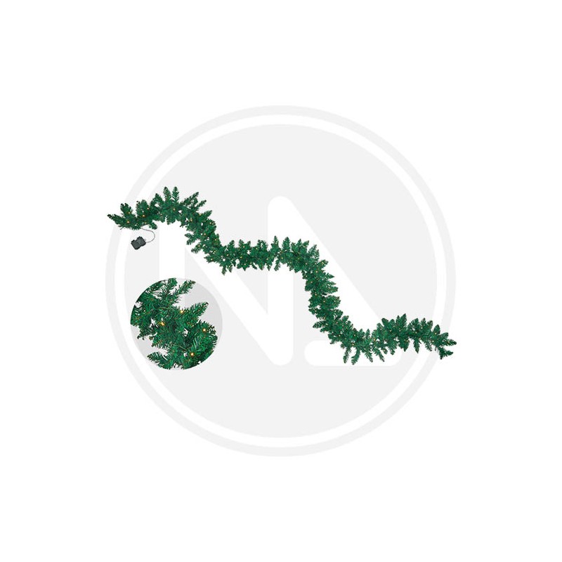 STRAIGHT GARLAND GREEN With BATTERY LIGHT MAURER