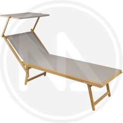 aluminium sea lounger wood effect with parasol papillon