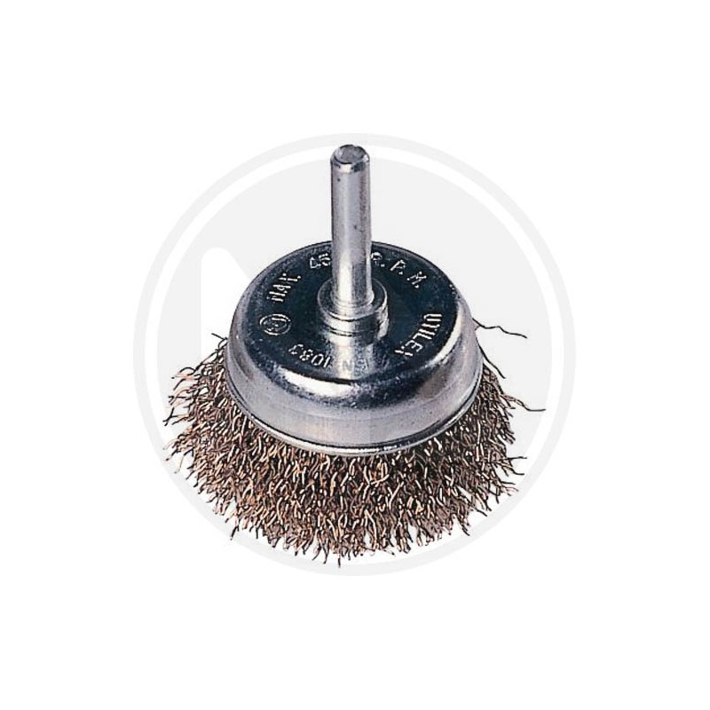 cup brush steel crimped wire with shank maurer