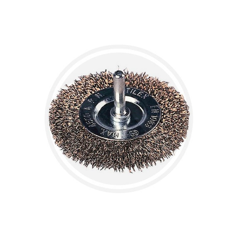 wheel brush steel crimped wire  with shank  maurer