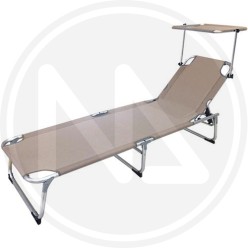aluminium sea lounger DOVE-GREY with parasol papillon
