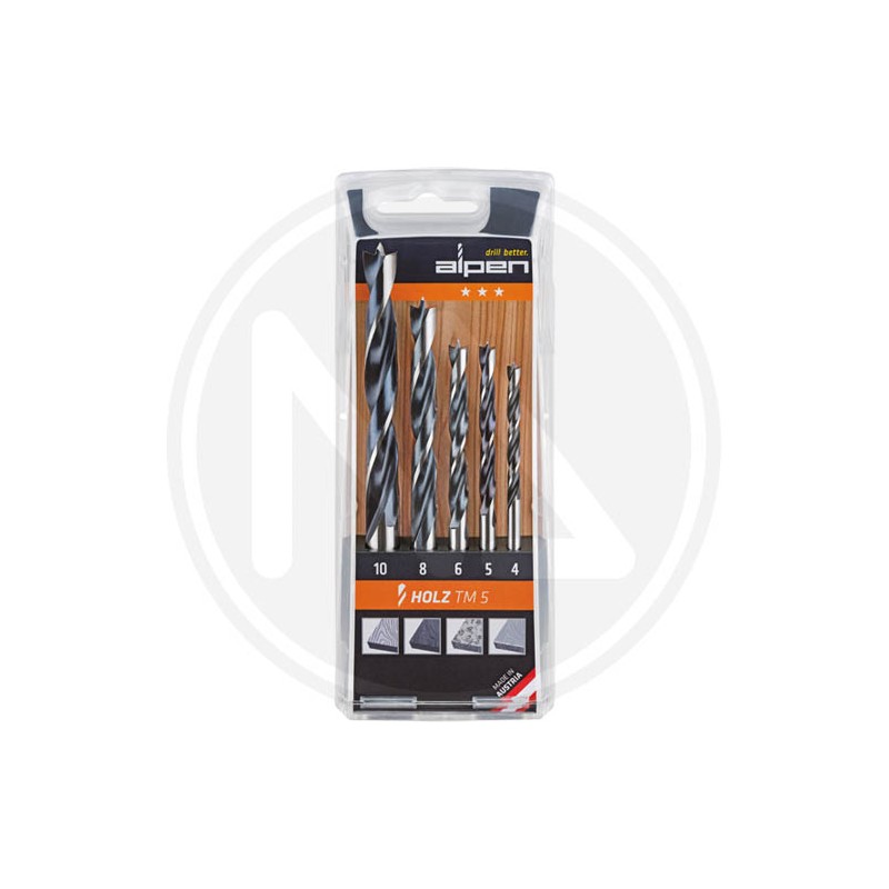 set 5 PCS. drills for wood "HOLZ TM 5" alpen