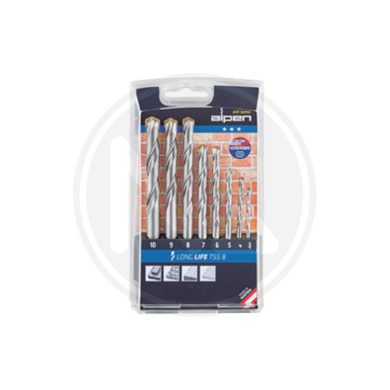 set 8 pCS. drills for masonry "long life TSS 8" alpen