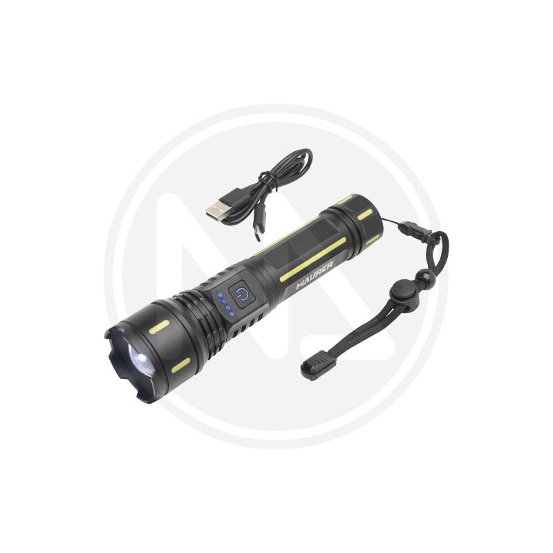 RECHARGEABLE BATTERY LED TORCH WITH ZOOM MAURER