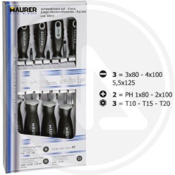 screwdrivers in sets 8 pcs "s2" maurer plus