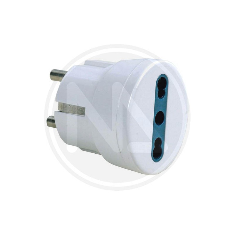 single adapter with shuko plug 16A bipasso socket maurer