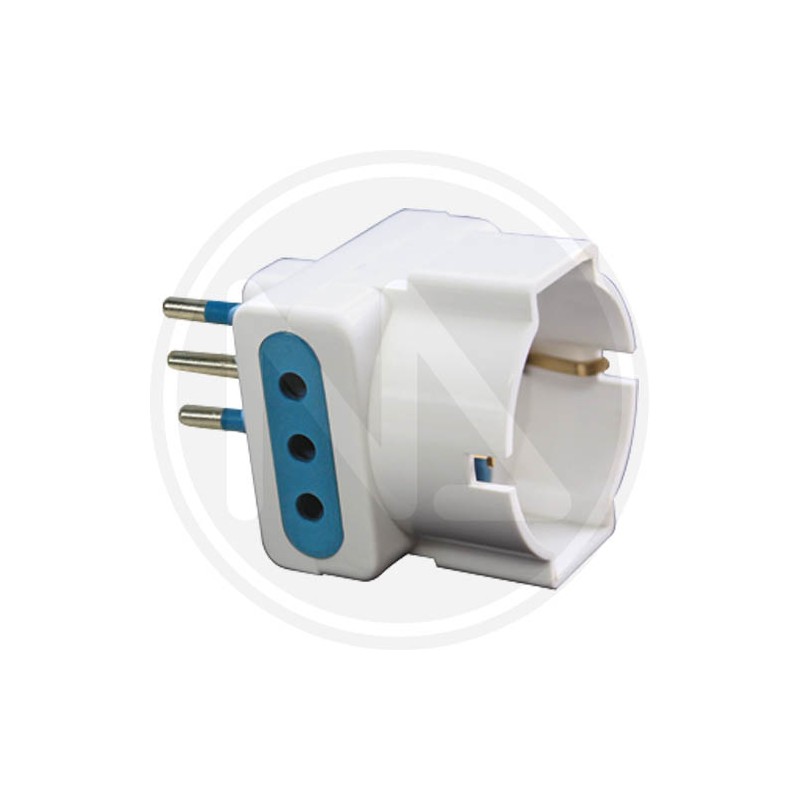 triple adapter 2p+t 10a schuko socket maurer