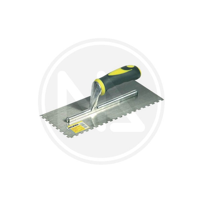 trowel steel plaster toothed type 2 sides rubber handle maurer