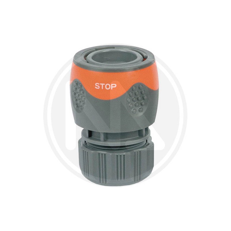 hose connector with threaded ring auto shut-off "soft touch" papillon