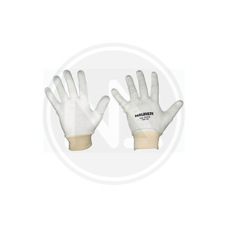 bleached cotton knitted glove with cuff maurer