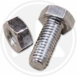 zincplated bolts for metal shelves (with nut) Hex head 8 mm