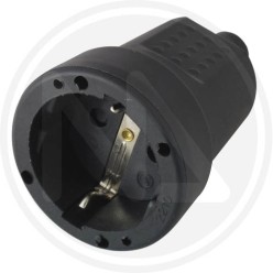 two pole plug socket schuko rubber 16A maurer