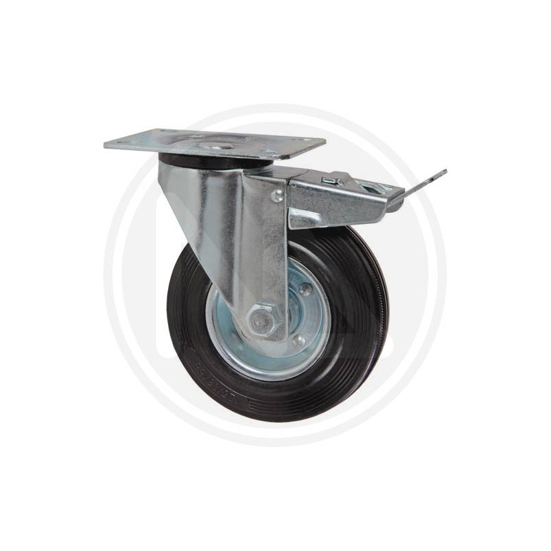 rubber wheel with revolving plate and brake maurer