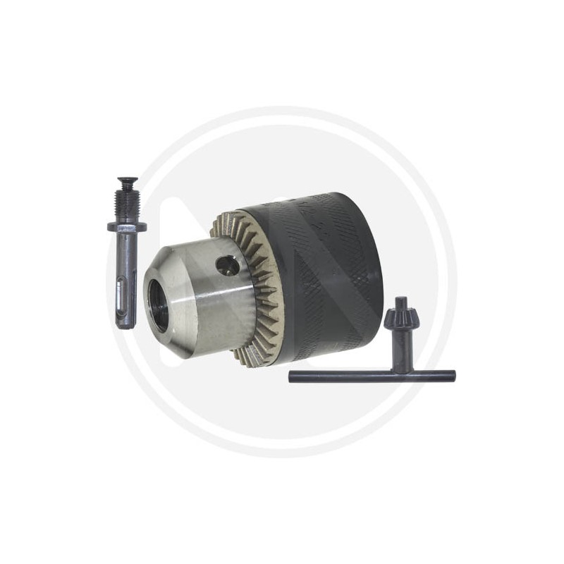 SDS PLus adaptator with steel drill chuck and key maurer