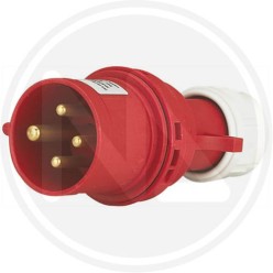 industrial straight plug 3p+t ip 44 red maurer PLUS
