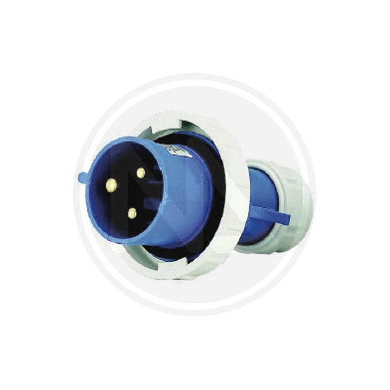industrial straight plug 2p+t ip 67 blue maurer PLUS