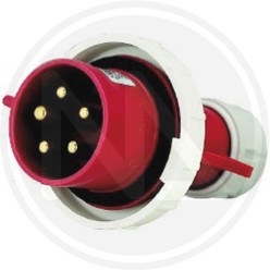industrial movable straight plug 3p+n+t ip 67 red maurer PLUS