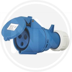 industrial movable socket CEE 2p+t ip 44 blue maurer PLUS