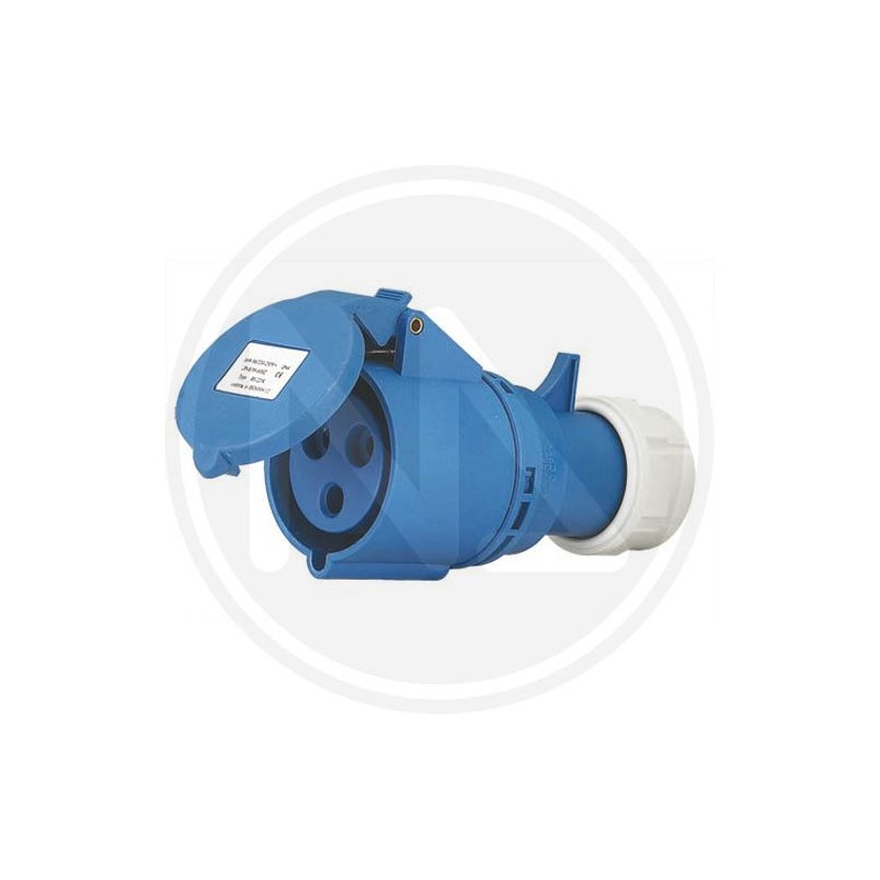 industrial movable socket CEE 2p+t ip 44 blue maurer PLUS
