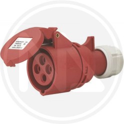 industrial movable socket 3p+t ip 44 red maurer PLUS