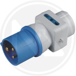 INDUSTRIAL system adapter schuko+2 sockets bipasso maurer PLUS