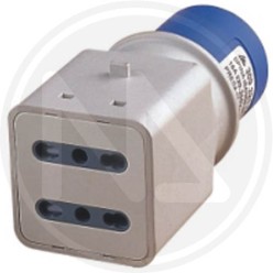 system adapter 2 bipasso sockets blue maurer PLUS