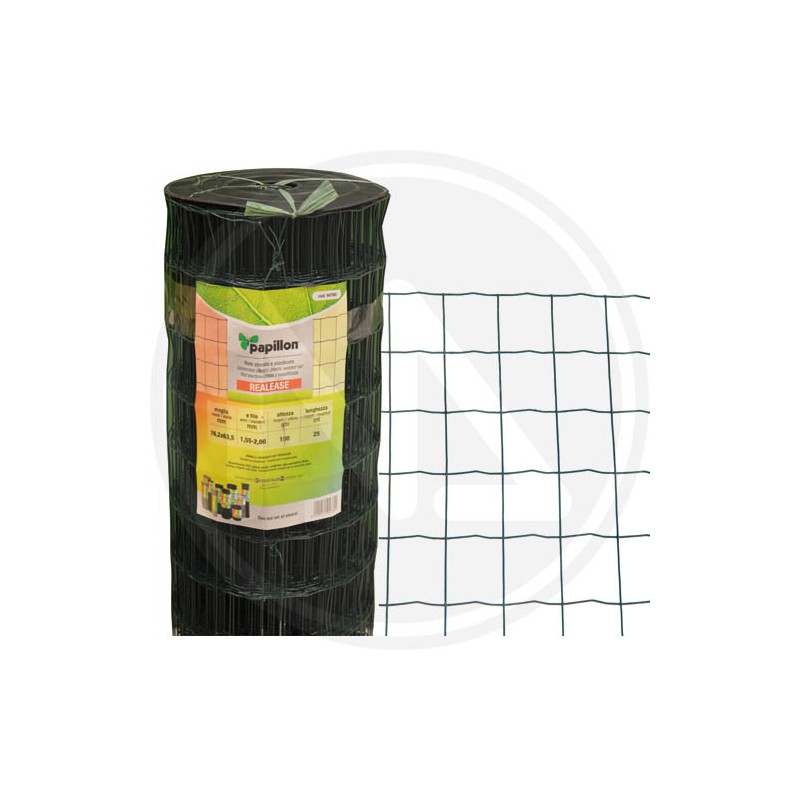 SGS PLASTIC-COATED GALVANIZED ELECTRO WELDED WIRE MESH-"RELEASE" 25 MT. PAPILLON
