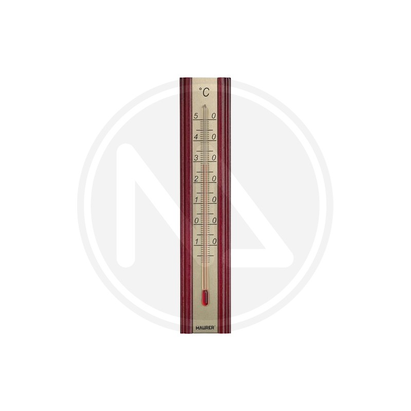 WALL BEECH WOOD AND ALUMINIUM THERMOMETER MAURER