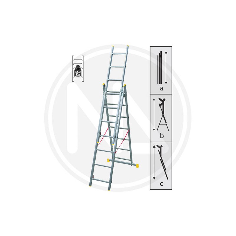 ALUMINIUM EXTENDING TRIPLE LADDER MAURER