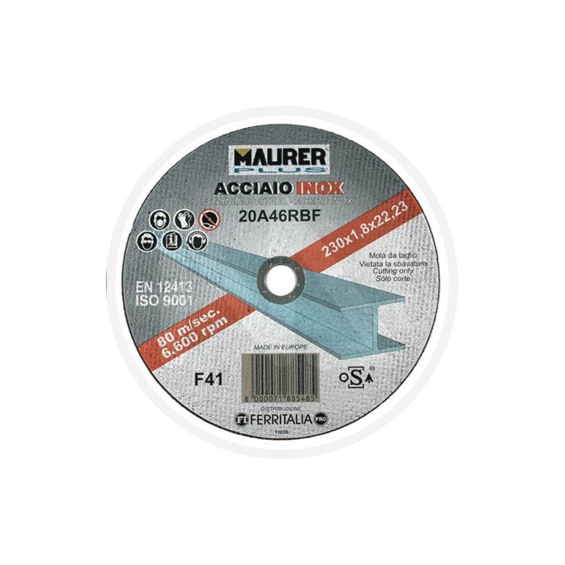 MOLE abrasivE PER ACCIAIO INOX 230MM maurer PLUS (5+1)