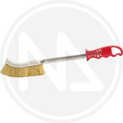 SPAZZOLA IN ACCIAIO OTTONATO MANICO IN ABS 340 MM. MAURER