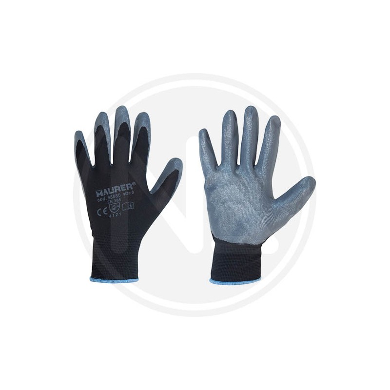 black NITRILE WORK GLOVES "GLOVEX" MAURER