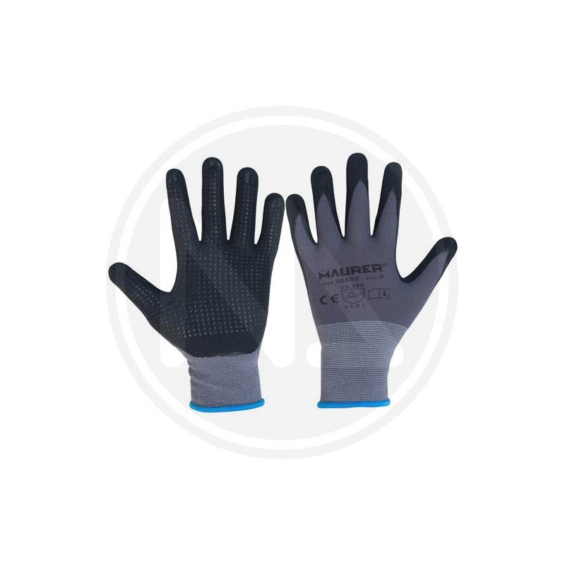 NITRILE WORK GLOVES "NITRODOT" MAURER