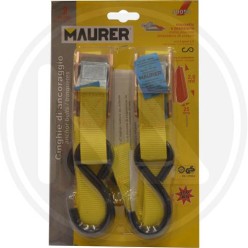 CINGHIa di ancoraggio DOPPIE CON GANCI E MORSETTO 250 kg. maurer