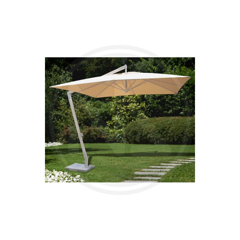 ALUMINIUM- WHITE WOOD LATERAL GARDEN UMBRELLA "ALICANTE" PAPILLON