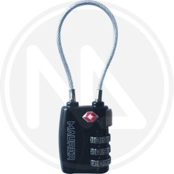 COMBINATION PADLOCK "tsa" WITH CABLE MAURER