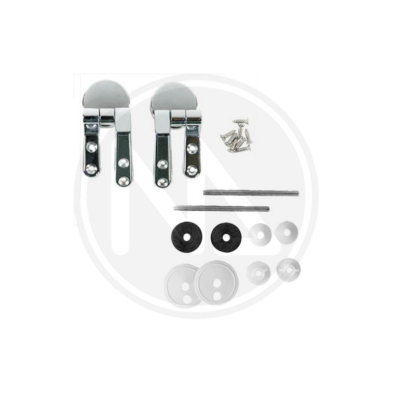 chromium plated steel hinges AND FIXING for bath wc seat MAURER