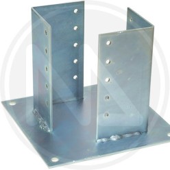 SUPPORTO PER PILASTRI CON PIASTRA ZINCATA BIANCA