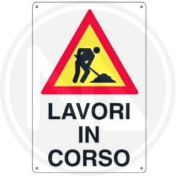 CONSTRUCTION SITE SIGN "WORK IN PROGRESS"