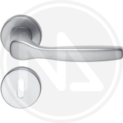 maniglia per porta ARGENTO SATINATO "GINEVRA" CON ROSETTA