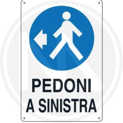 CONSTRUCTION SITE SIGNAGE SIGN "PEDESTRIANS ON THE LEFT"
