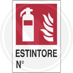safety sign notice "FIRE EXTINGUISHER" ALUMINUM