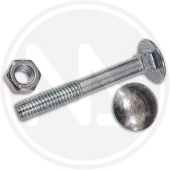 zincplated class 4-8 bolts (with nut) Round head 5 mm