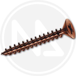 bronzeplated  wood screws cr flat head 4 mm panelvit